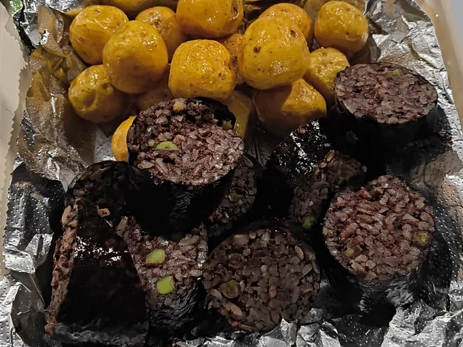 Rellena con papa criolla